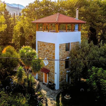 Paralia Sergoulas Steinturm Mit Dach-Terrasse Zwischen Fluss, Meer Und Gebirge- Spiti Pirgos מראה חיצוני תמונה