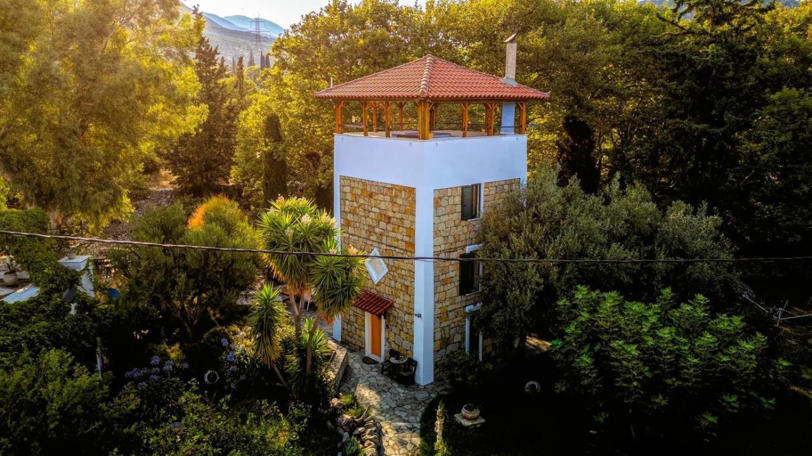Paralia Sergoulas Steinturm Mit Dach-Terrasse Zwischen Fluss, Meer Und Gebirge- Spiti Pirgos מראה חיצוני תמונה